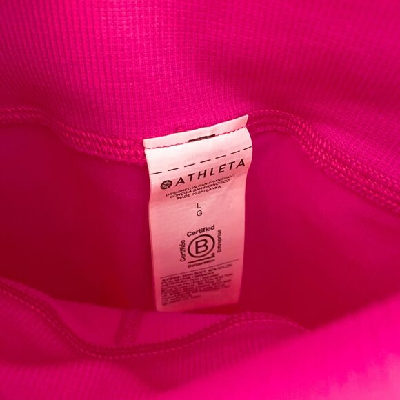 Athleta Elation Ultra High Rise Pink Ribbed Leggings, Size Large - Picture 4 of 5